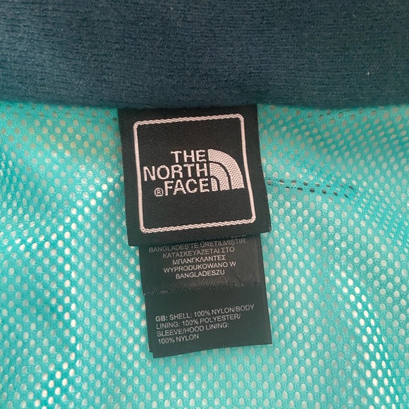 The North Face Printed Antora Raincoat Jacket Neon Green and Teal Rare NWOT - Picture 4 of 7